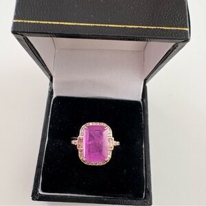 Bomb Party Joy In the Journey Ring RG39454 Purple Fluorite Rose Gold Plating